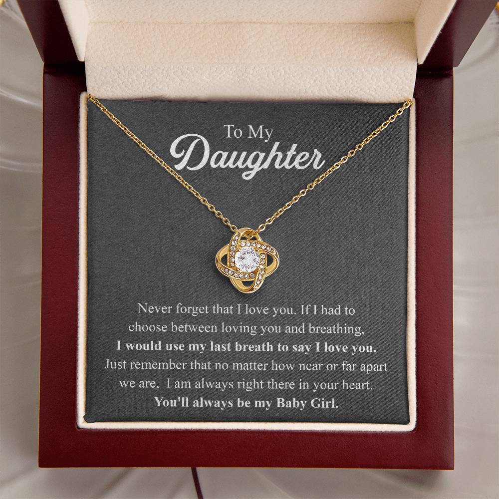 To My Daughter Necklace Gift From Mom Mothers Day Gift For Daughter From Mother Sentimental Jewelry Gifts For Daughter From Mom 1 Love Knot Necklace