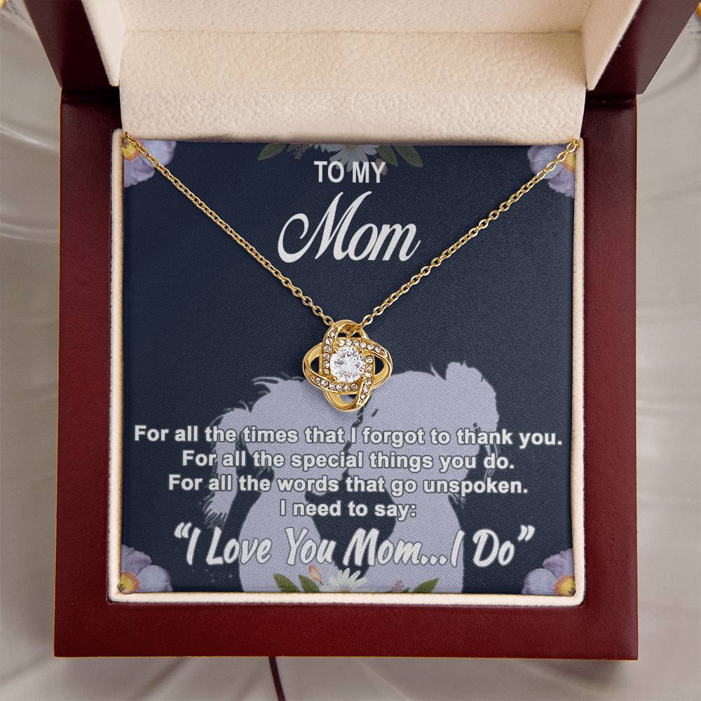 To My Mom For All The Times High-Quality Necklace With A Special Message Card Love Knot Necklace