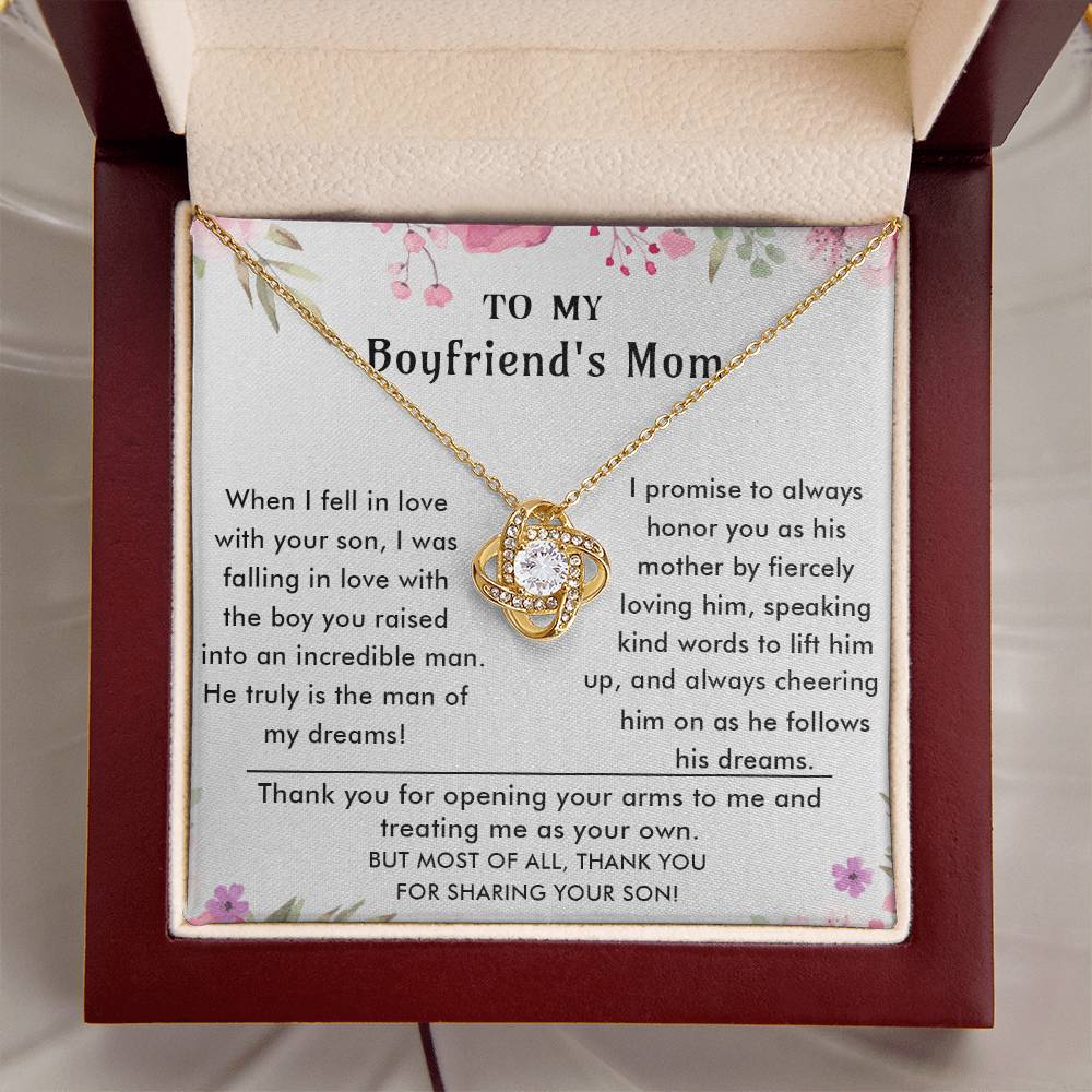 To My Boyfriend's Mom - Luxury Gift For Mother's Day Love Knot Necklace