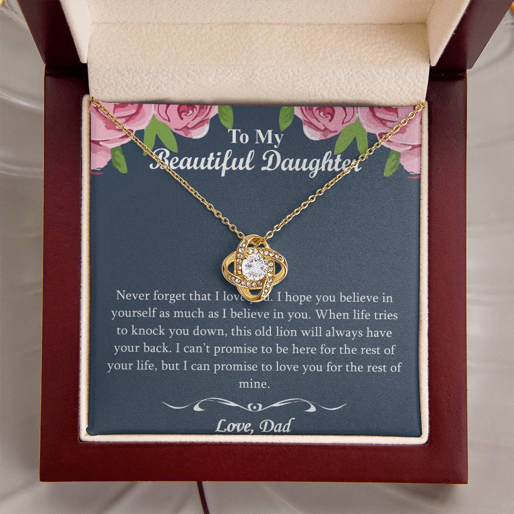 The Best Gift For Your Daughter - - Dad To Daughter Necklace Jewelry Gift Love Dad To Dau Love Knot Necklace