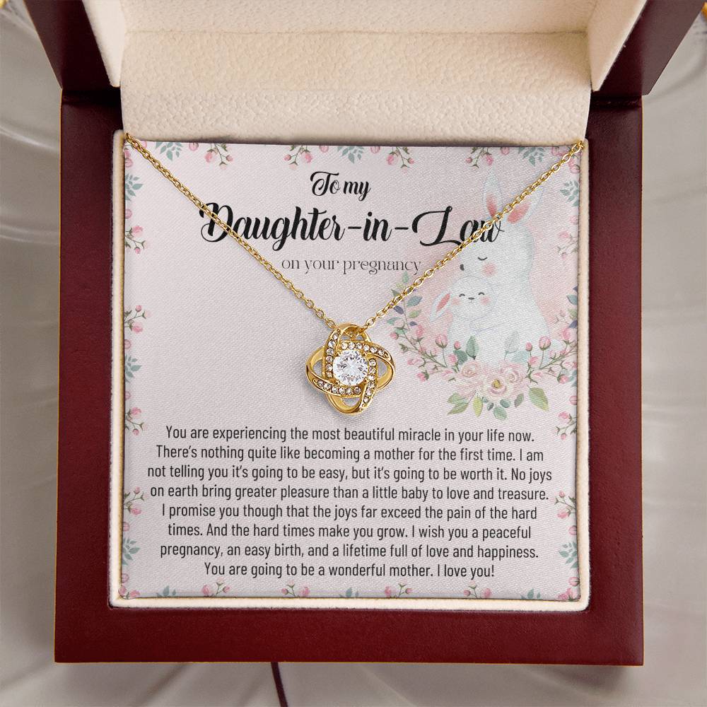Pregnancy Gift For Daughter-In-Law Mom To Be Gift Expecting Mom Gift Pregnant Daughter In Law Gift From Mother-In-Law Postpartum Gift Love Knot Necklace