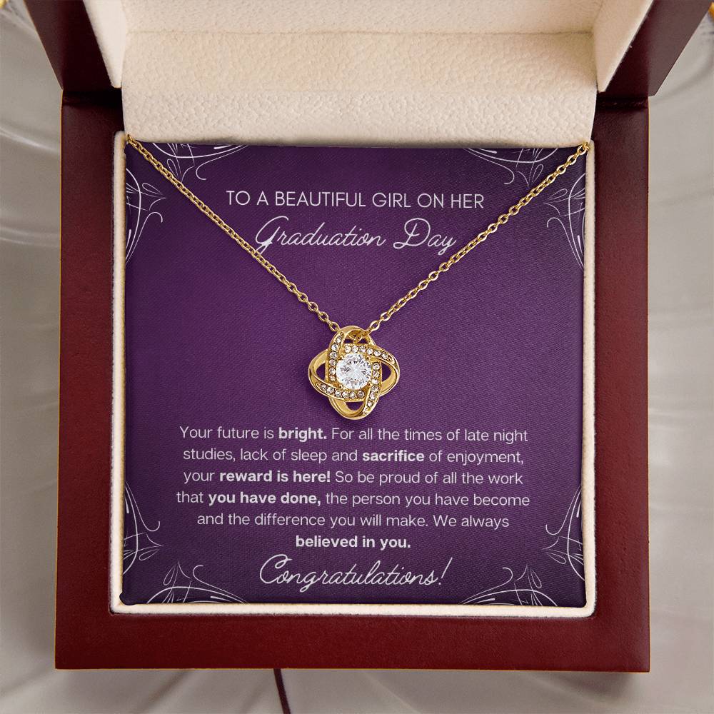Graduation Gift - Bright Future Love Knot Necklace