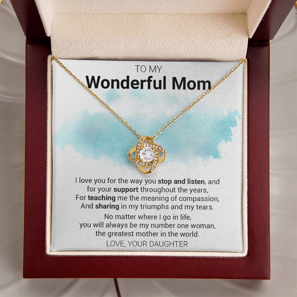 Gift For Mom - The Greatest M Love Knot Necklace