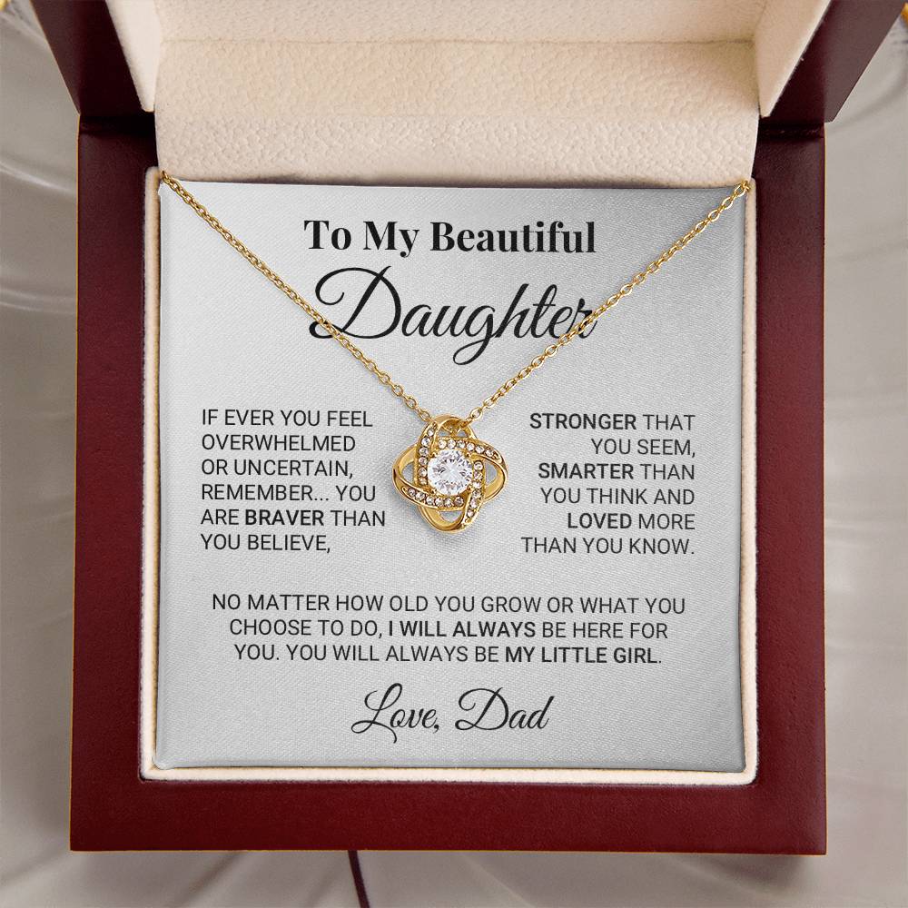 My Little Girl Daughter Love Knot Necklace
