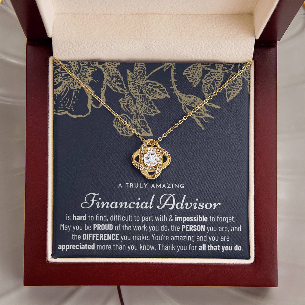 Financial Advisor Gift For Financial Advisor Gift Financial Advisor Appreciation Gift Love Knot Necklace
