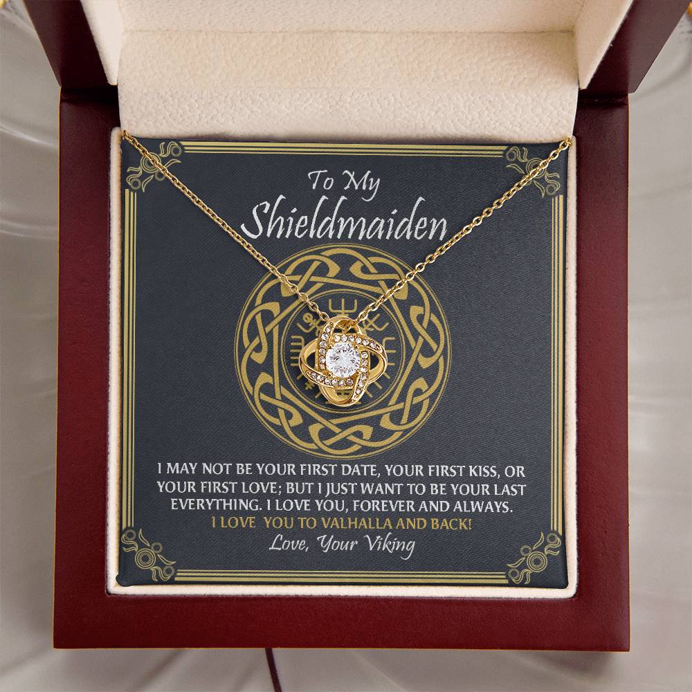 To My Shieldmaiden Knot Necklace Gift For Wife Girlfriend Anniversar Love Knot Necklace