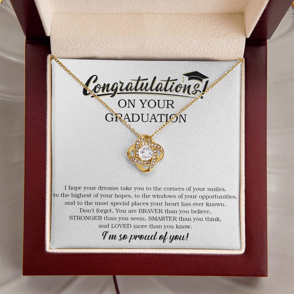 Graduation Gift For Her Graduation Necklace College Graduation Gift For Daughter Class Of 2022 Graduation Jewelry Love Knot Necklace