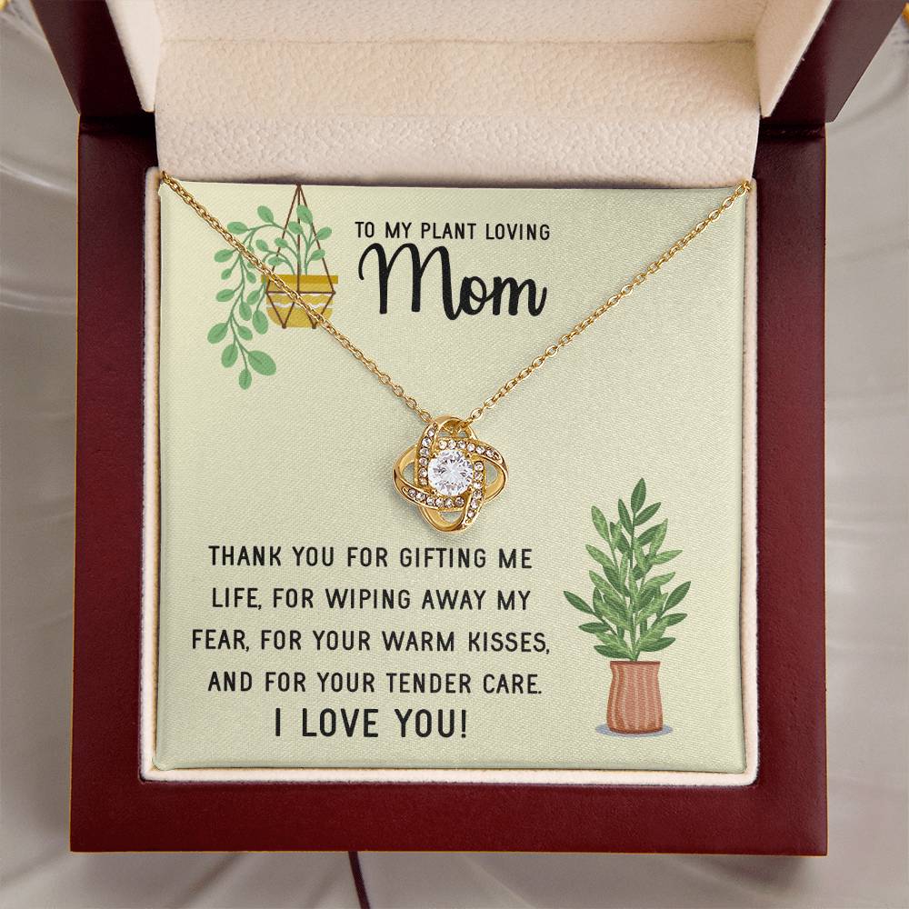 Plant Loving Gifts For Mothers Day Presents For Mom Birthday Plant Lover Gift From Daughter Necklace Gift From Son Love Knot Necklace