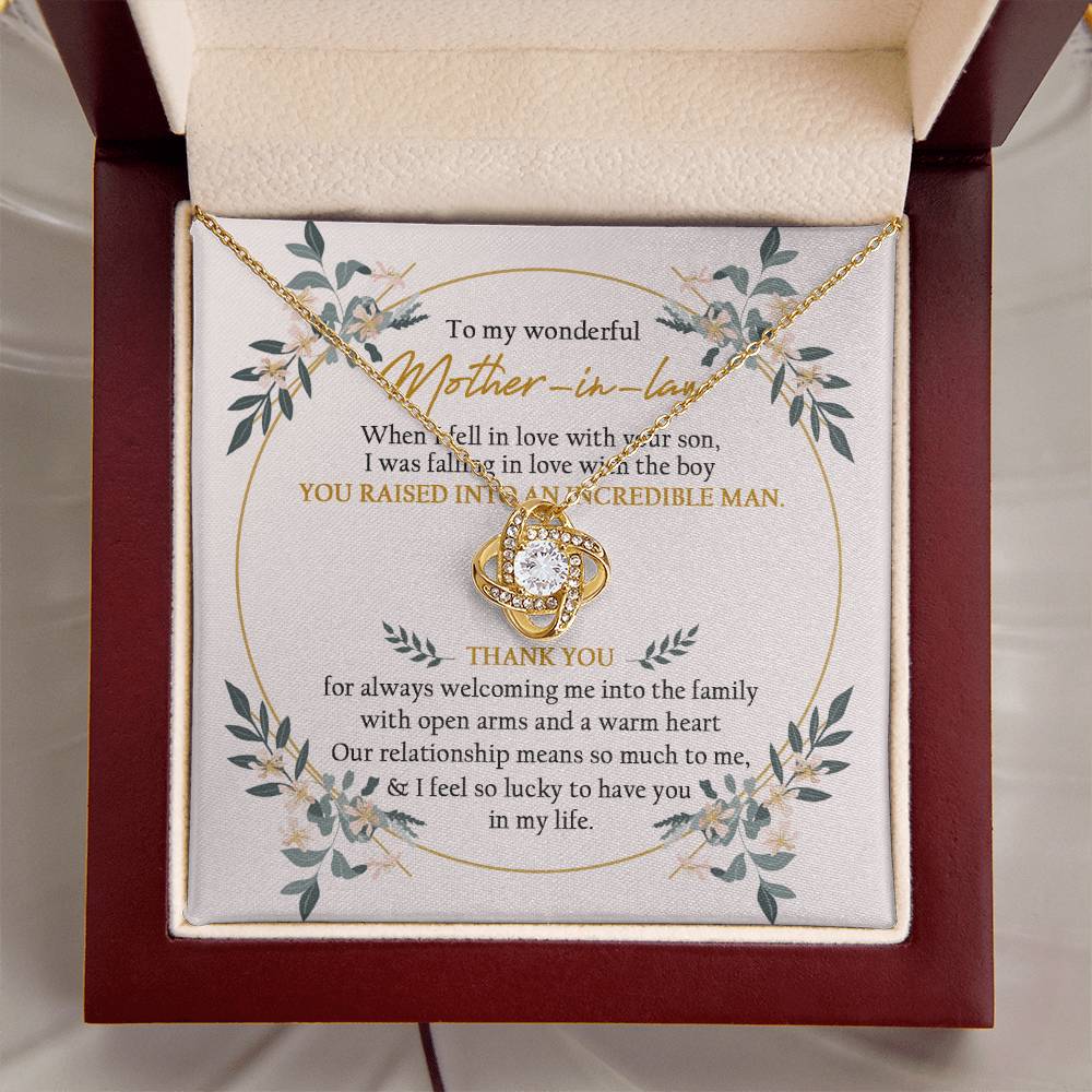 To My Mother In Law Love Knot Necklace