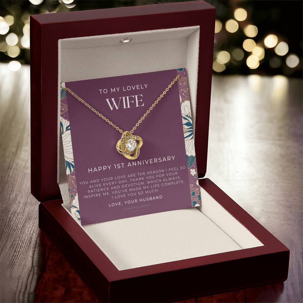 1 Year Anniversary Gift For Wife 1 Year Anniversary Gifts 1 Year Wedding Anniversary Gift Ideas 1St Wedding Anniversary Gift F(11) Love Knot Necklace