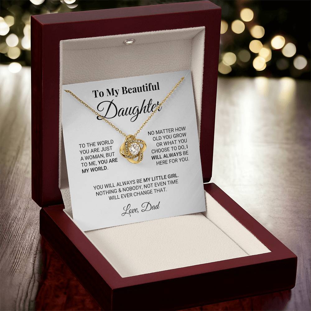 My Little Girl Daughter - Love Knot Necklace