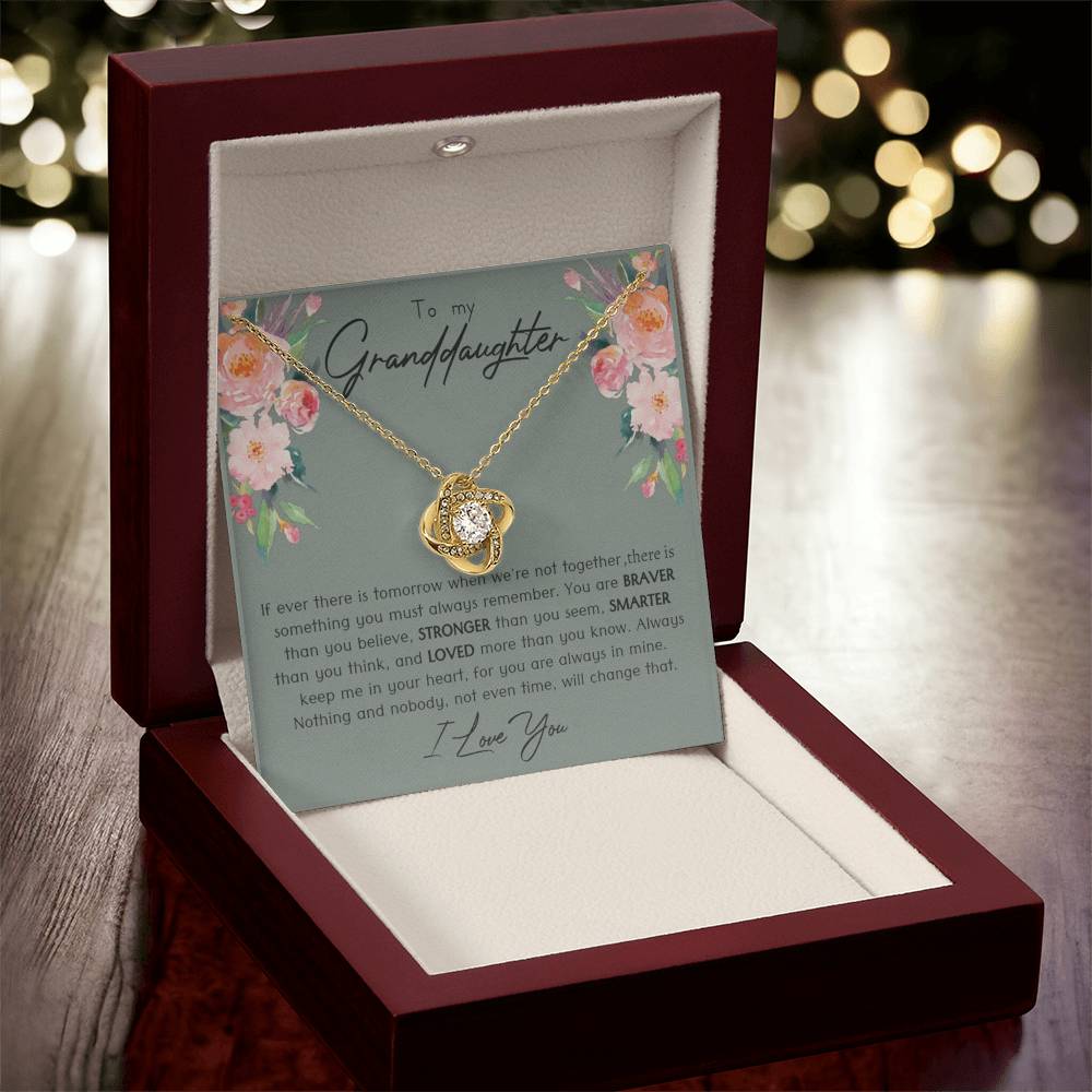 Granddaughter Gift From Grandparents Granddaughter Necklace From Grandma Love Knot Necklace