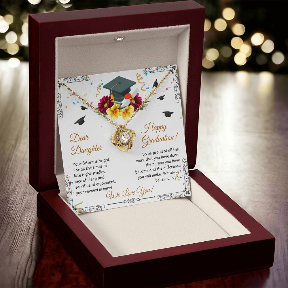 Dear Daughter - Happy Grad Love Knot Necklace
