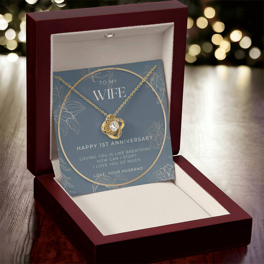 1 Year Anniversary Gift For Wife 1 Year Anniversary Gifts 1 Year Wedding Anniversary Gift Ideas 1St Wedding Anniversary Gift F(12) Love Knot Necklace
