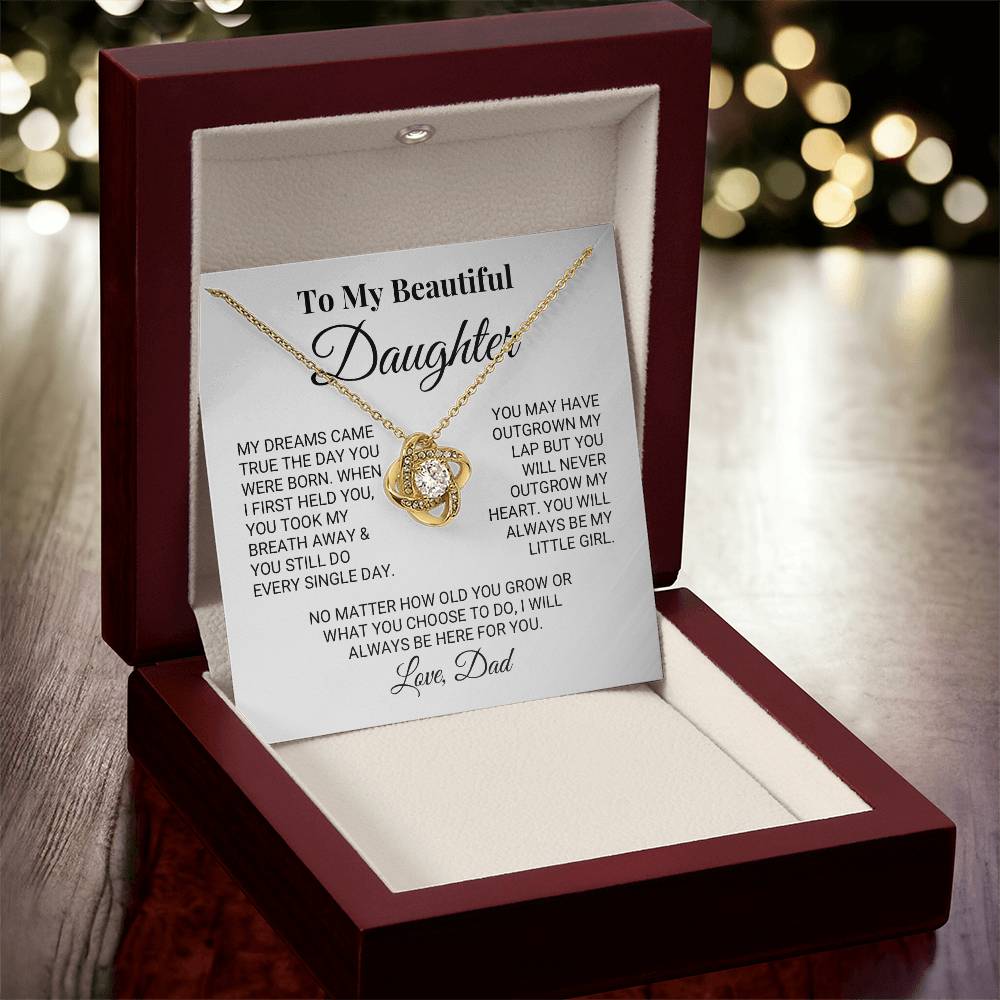 My Little Girl Daughter 1 Love Knot Necklace