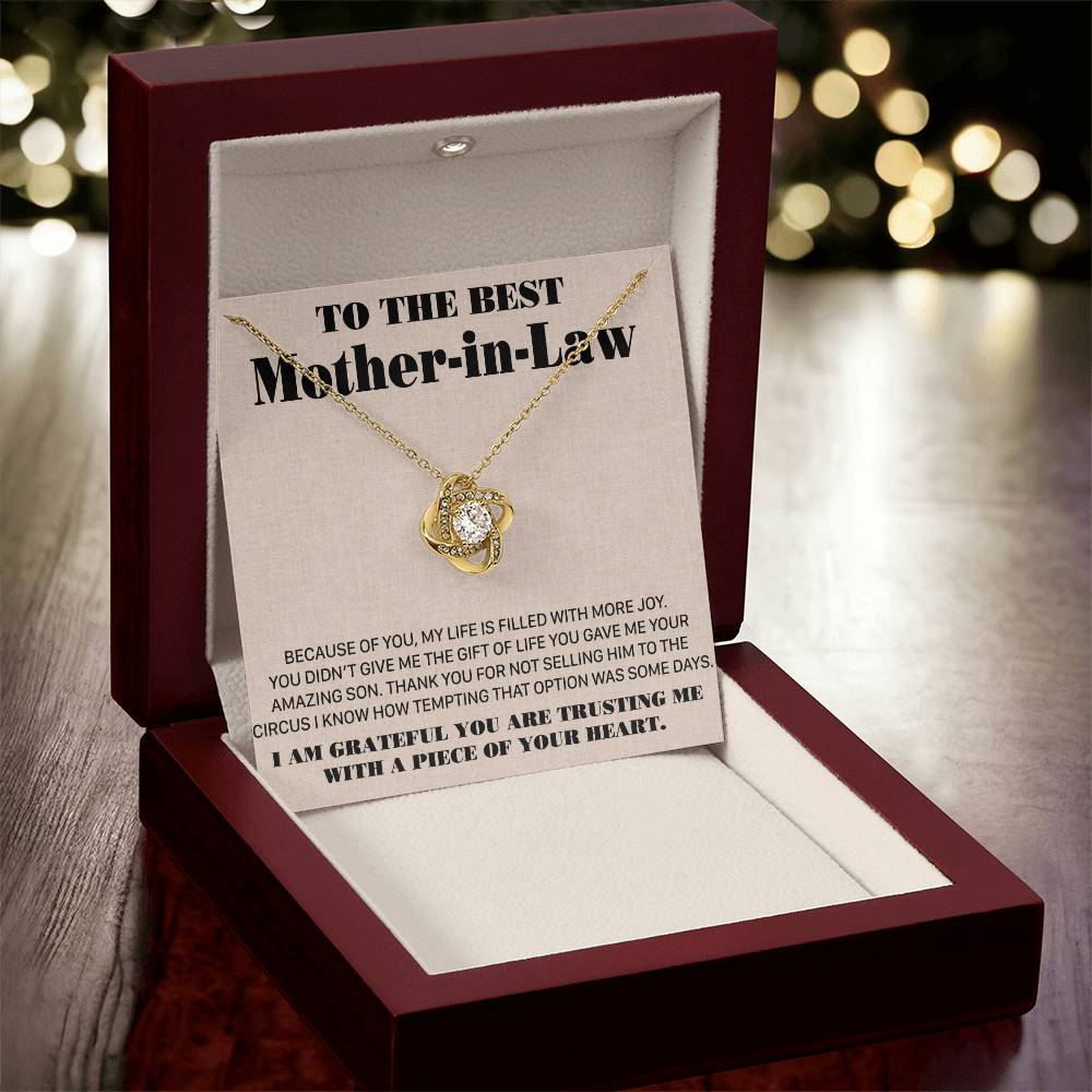 Gift For Mother-In-Law More Joy 2 Love Knot Necklace Love Knot Necklace