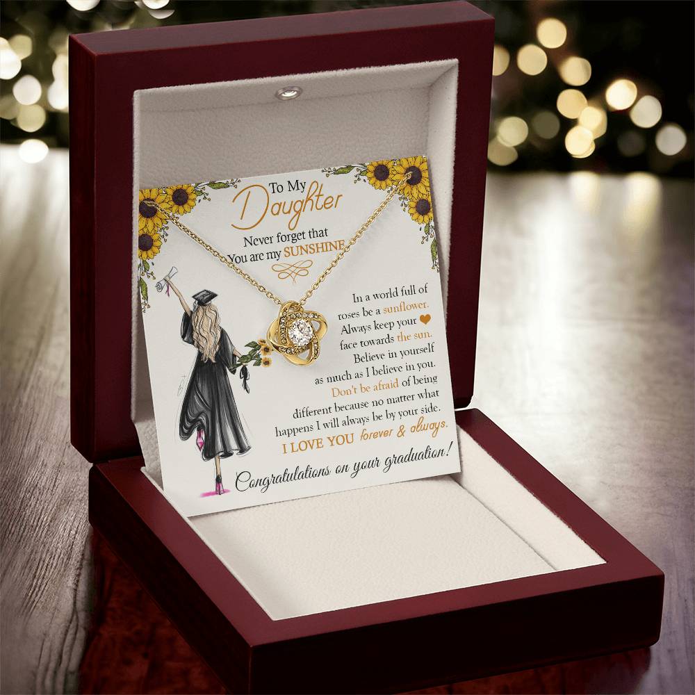 To My Daughter On Your Graduation Gift For Daughter From Mom Dad Daughter Graduatio Love Knot Necklace
