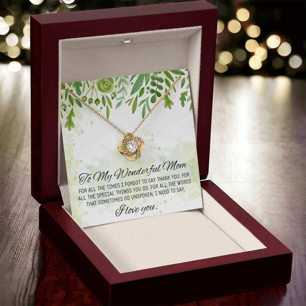 Gift For Mom Birthday Mothers Day Gift Idea From Daughter Mom Wedding Gift From Bride Mother Of The Groom Gift Mothers Day Necklaces Love Knot Necklace