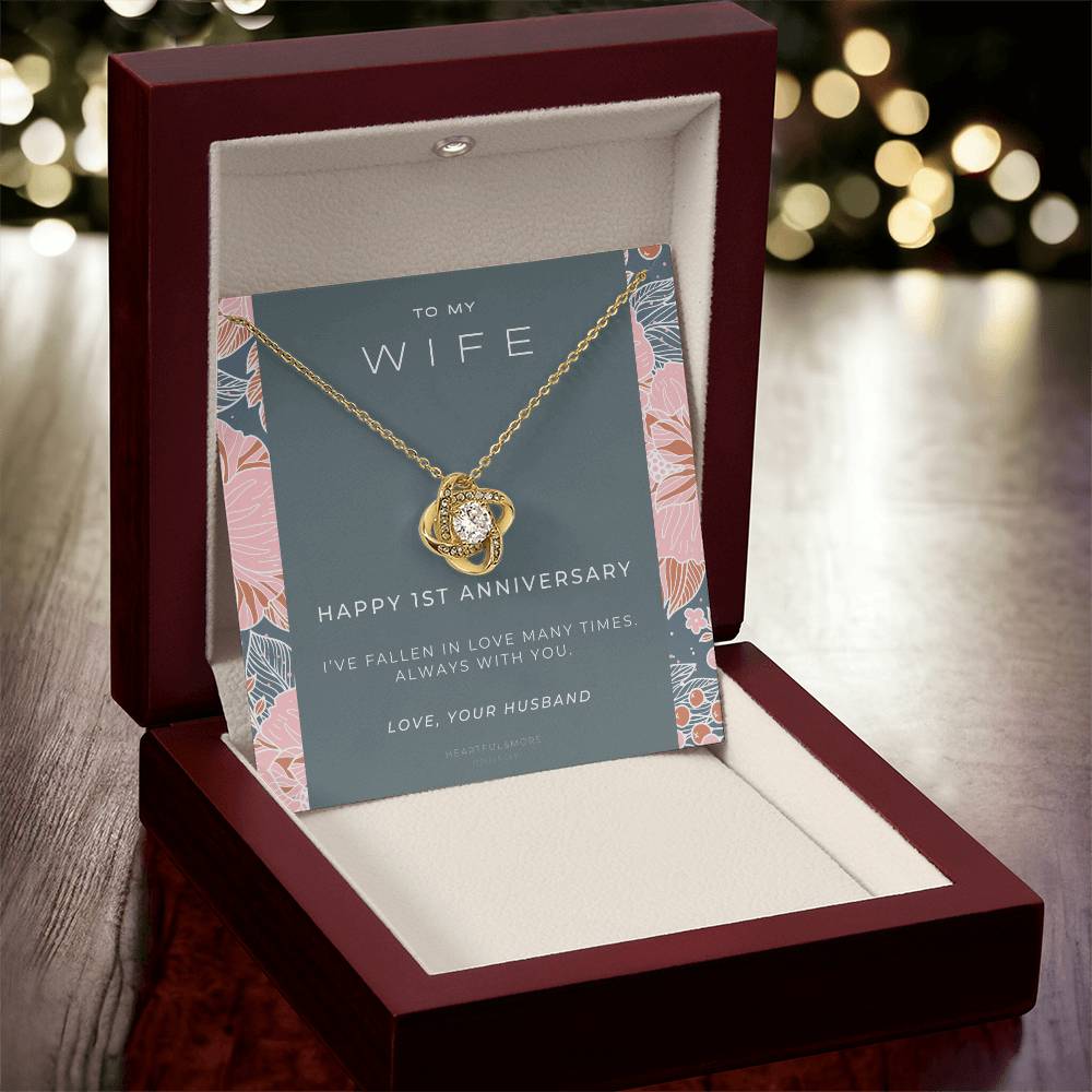 1 Year Anniversary Gift For Wife 1 Year Anniversary Gifts 1 Year Wedding Anniversary Gift Ideas 1St Wedding Anniversary Gift F(6) Love Knot Necklace