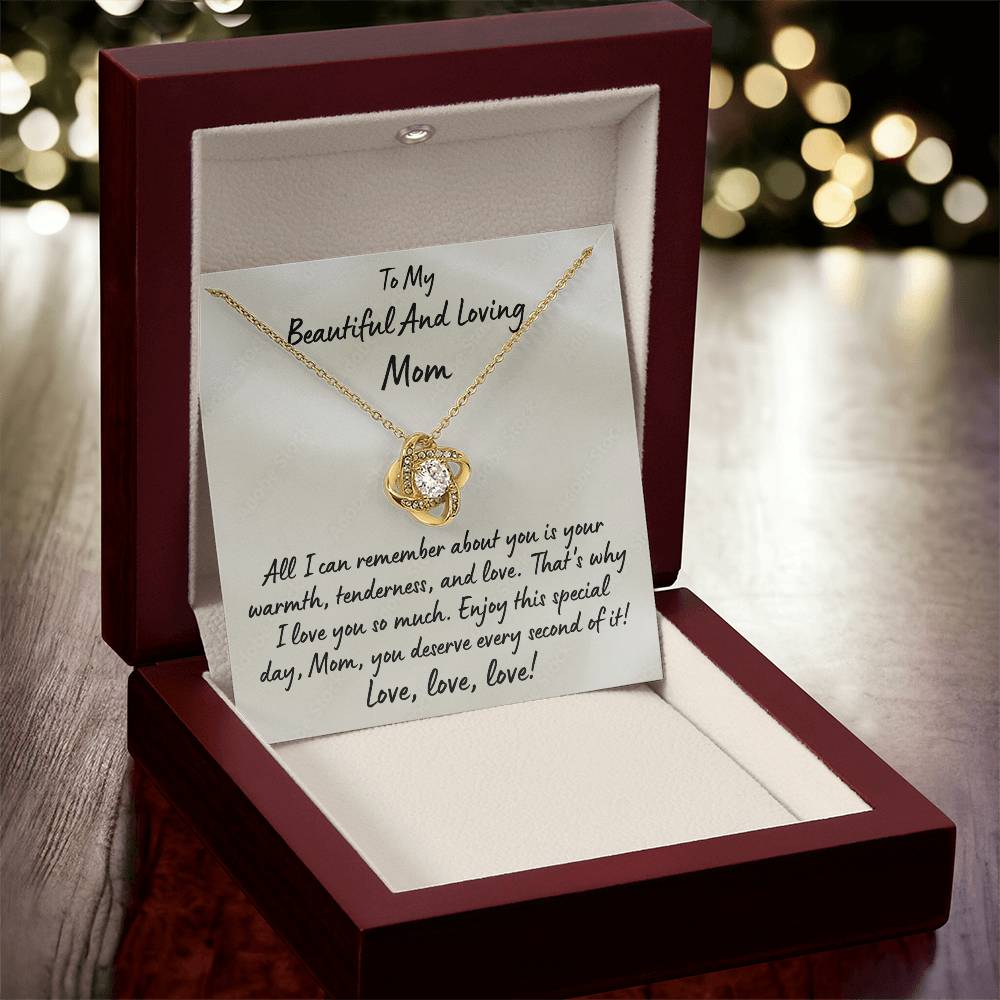 The Beautiful Love Knot Necklace For Mom On Mother's Day Love Knot Necklace