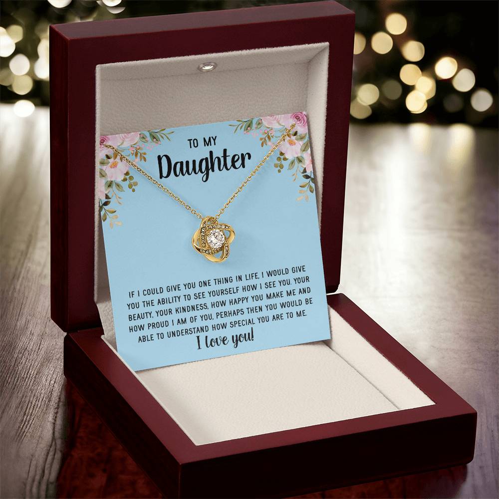 To My Daughter Necklace Gift From Mom Mothers Day Gift For Daughter From Mother Sentimental Jewelry Gifts For Daughter From Mom 7 Love Knot Necklace