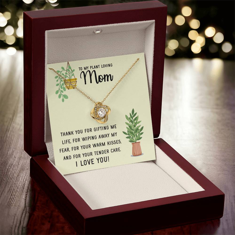 Plant Loving Gifts For Mothers Day Presents For Mom Birthday Plant Lover Gift From Daughter Necklace Gift From Son Love Knot Necklace