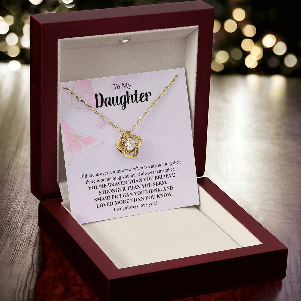 To My Daughter Necklace Gift From Mom Mothers Day Gift For Daughter From Mother Sentimental Jewelry Gifts For Daughter From Mom 5 Love Knot Necklace