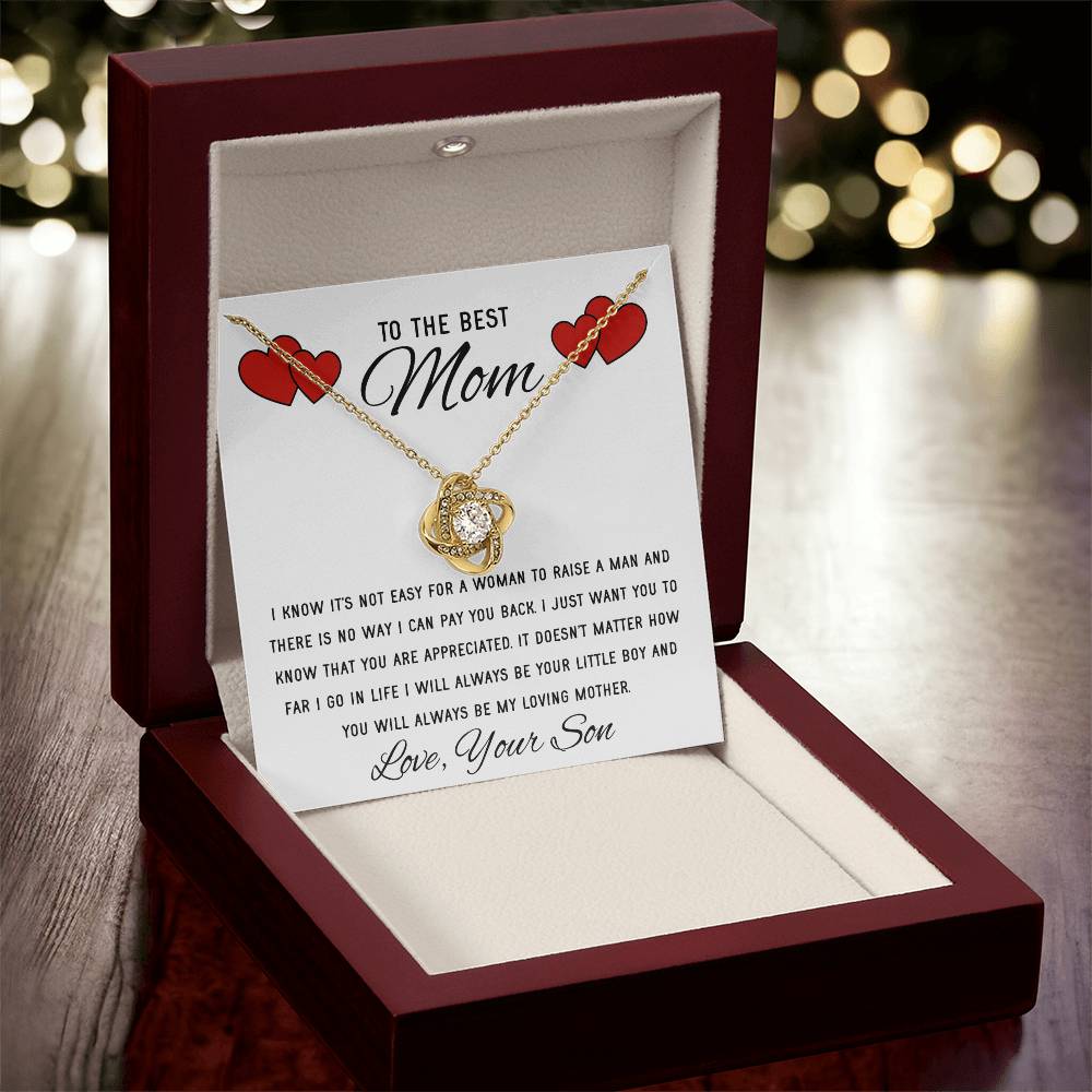 Mothers Day Gift From Son Mother Of The Groom Gift Presents For Mom Birthday Sentimental Jewelry Necklace For Mom Love Knot Necklace