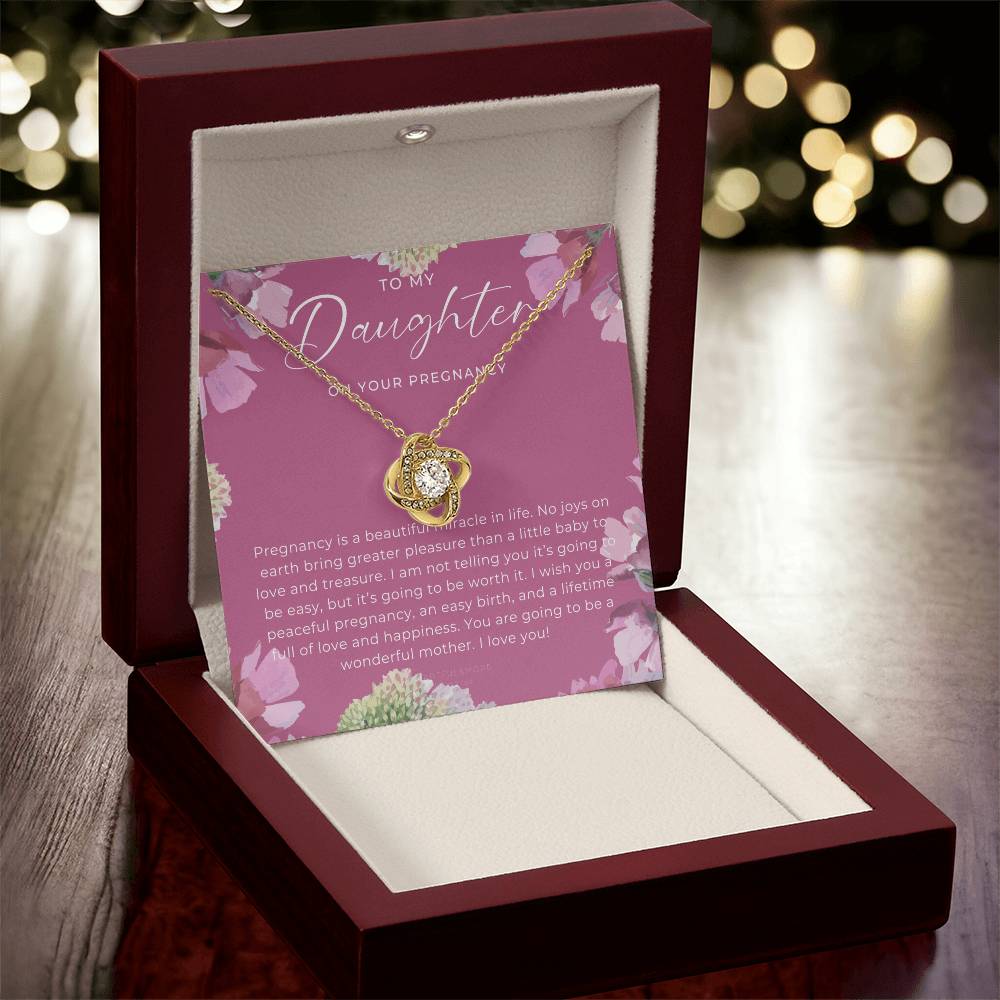 Pregnancy Gift For Daughter Expecting Mom Gift Pregnant Daughter Gift From Mom New Mom Baby Shower Gift Love Knot Necklace