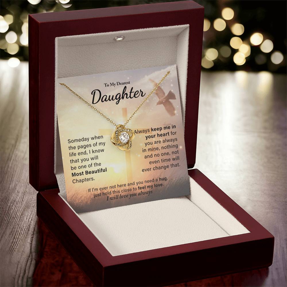 My Daughter - Always Keep Me In Your Love Knot Necklace