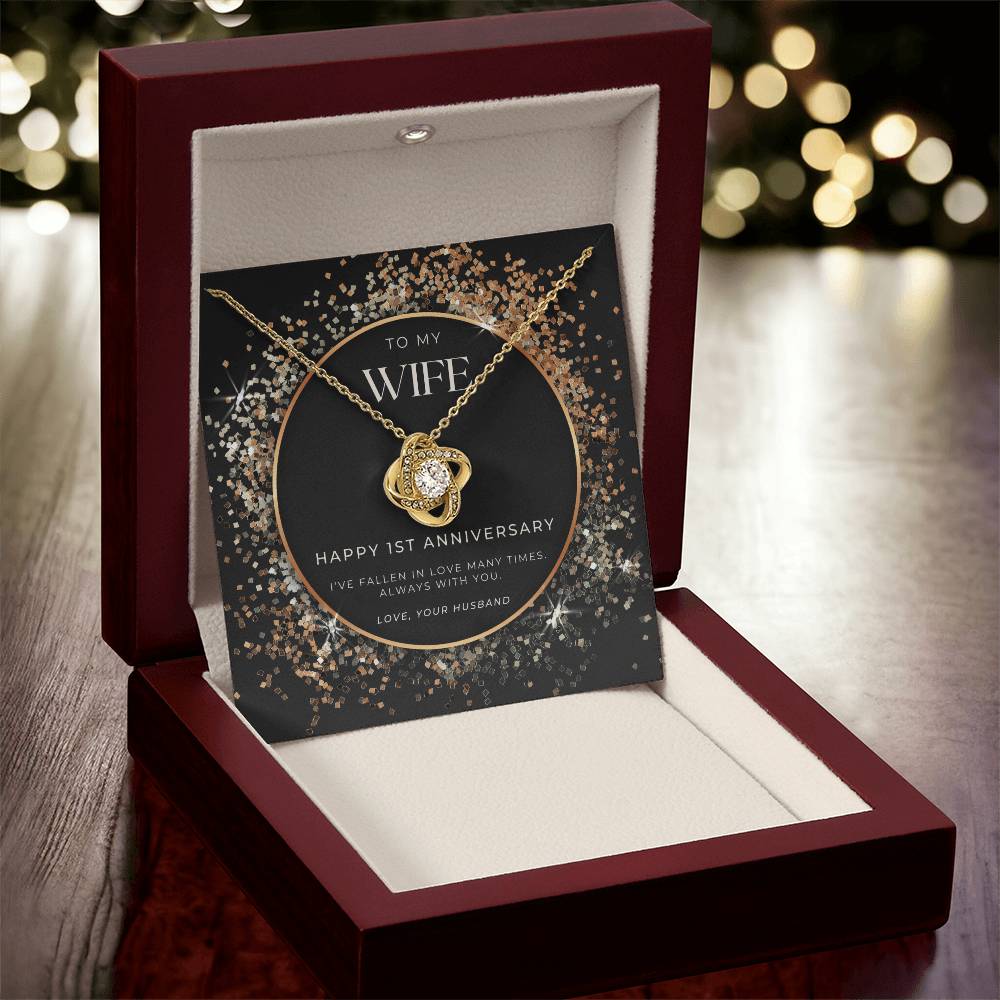 1 Year Anniversary Gift For Wife 1 Year Anniversary Gifts 1 Year Wedding Anniversary Gift Ideas 1St Wedding Anniversary Gift F(4) Love Knot Necklace