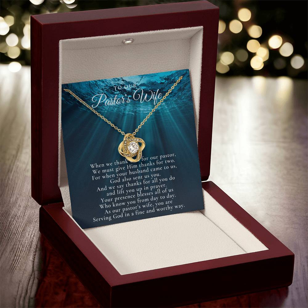 Pastors Wife Appreciation Gift Necklace Bible Study Gift Christmas Present For Pastors Wife Best Preacher Wife Gift Priest Wife Gift Love Knot Necklace