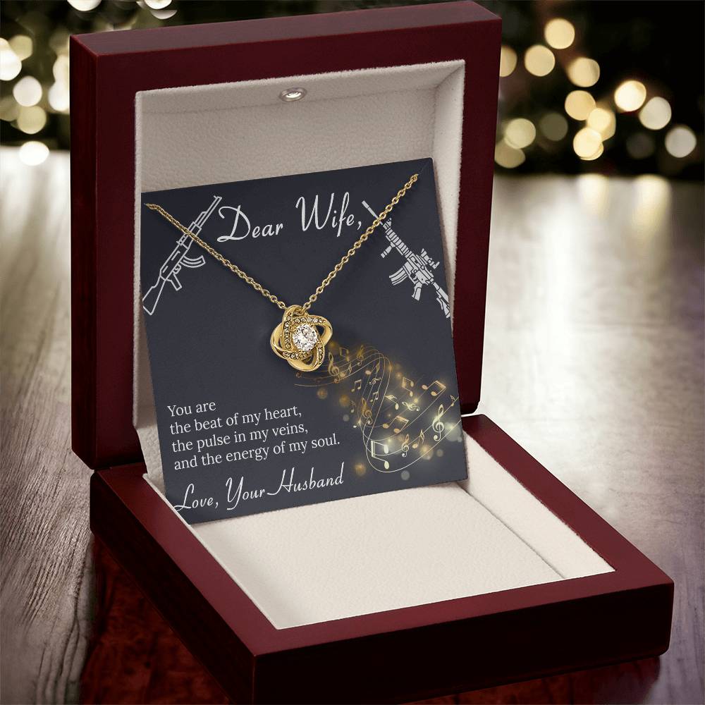 Dear Wife- Gun Love Love Knot Necklace