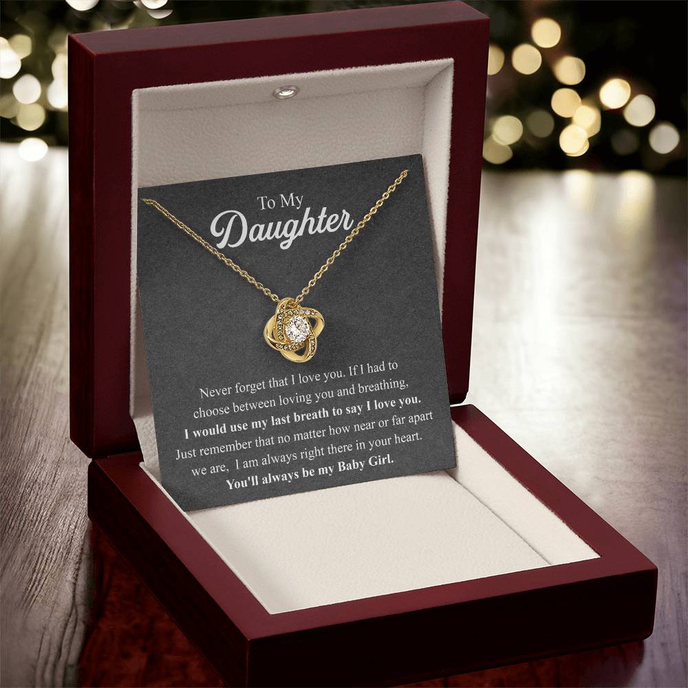 To My Daughter Necklace Gift From Mom Mothers Day Gift For Daughter From Mother Sentimental Jewelry Gifts For Daughter From Mom 1 Love Knot Necklace