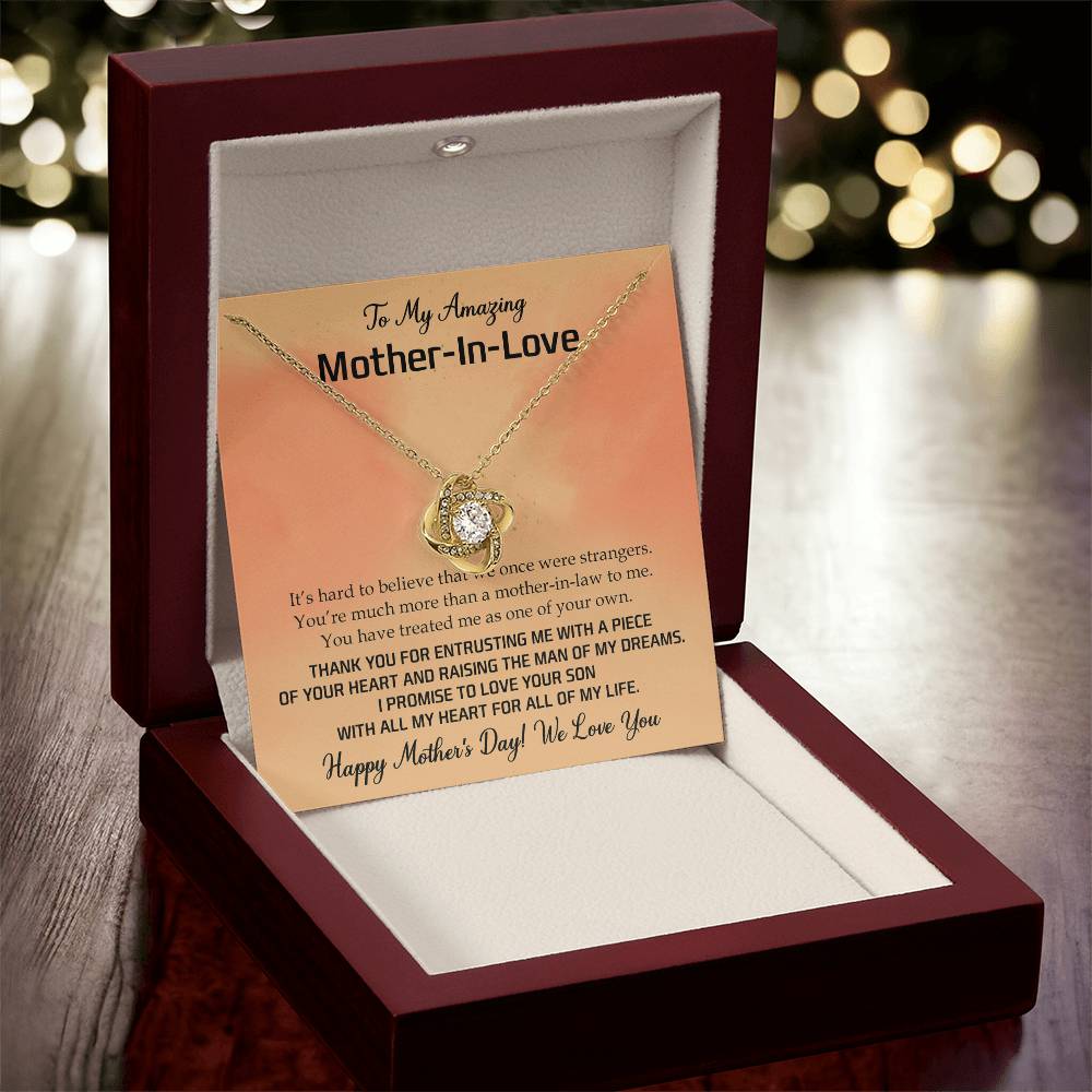 To My Mother-In-Law Love Knot Necklace Love Knot Necklace