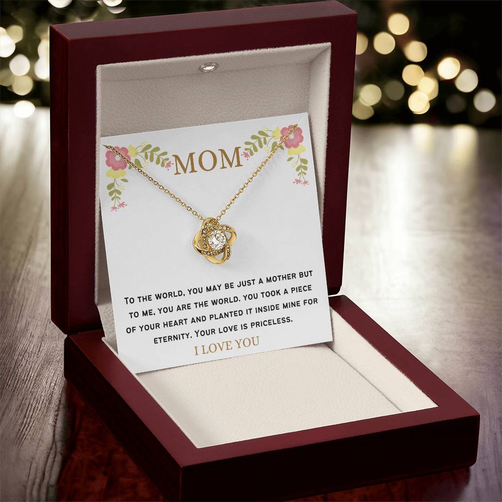 Eternity Mom Love Necklace Love Knot Necklace