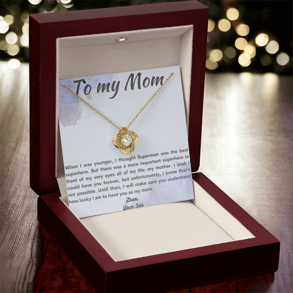 To Mom From Son Love Knot Necklace