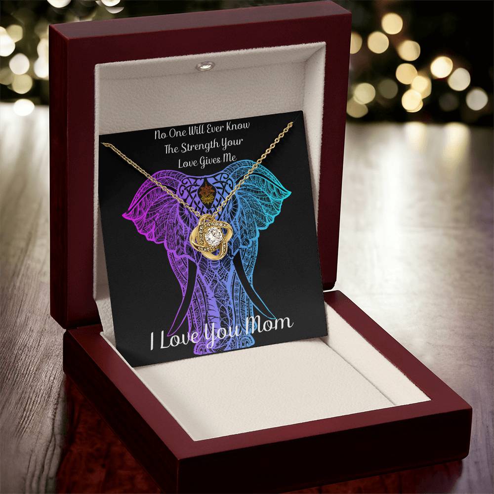 Gift To Mom - I Love You Love Knot Necklace