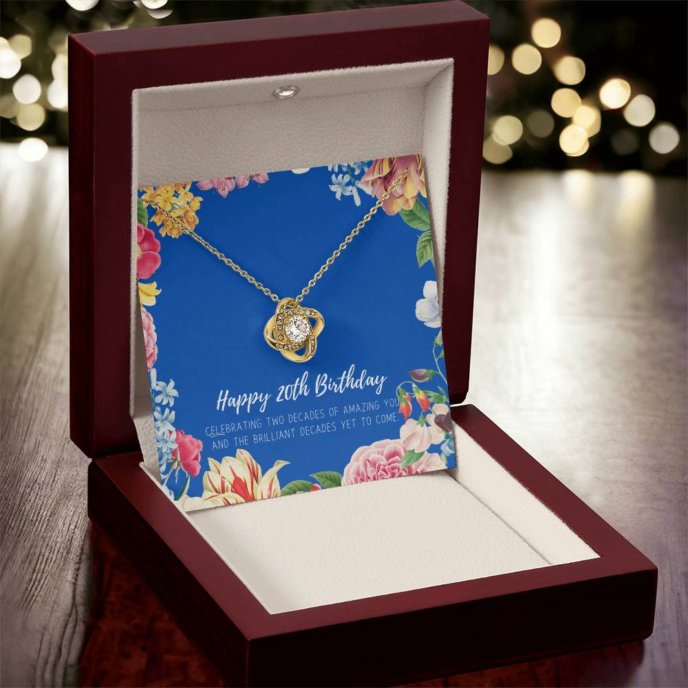 20Th Birthday Gifts For Women Necklace For Her 2 Decade Jewelry 20 Years Old 20Th Birthday Gift Necklace Jewelry Gift F Love Knot Necklace