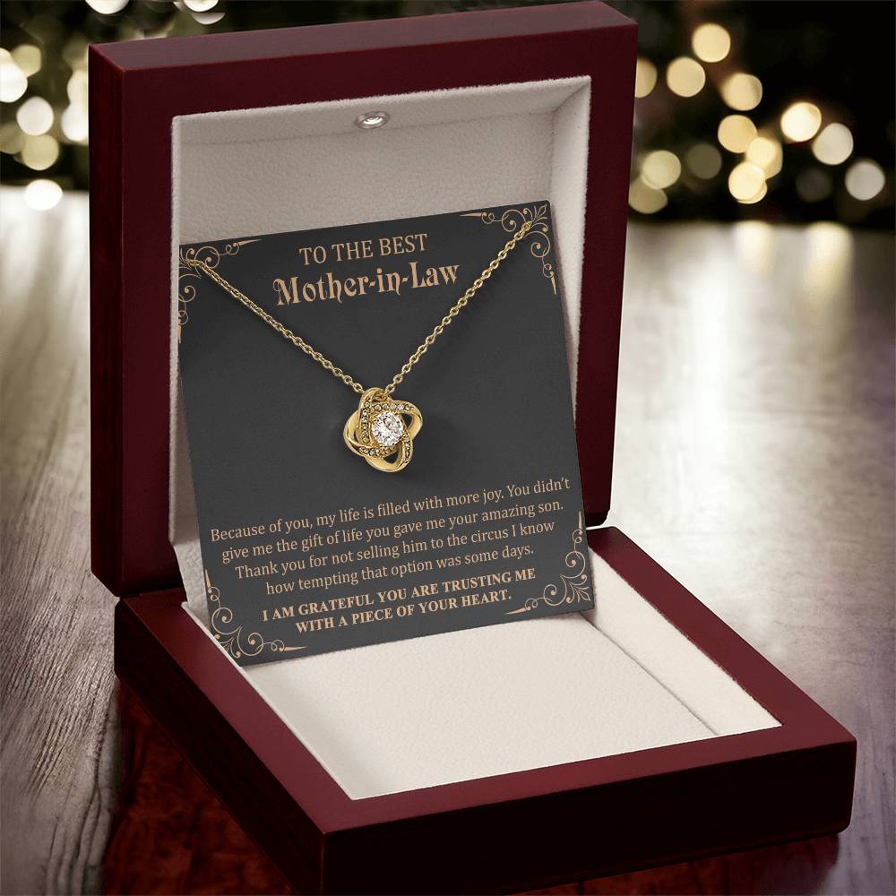 Gift For Mother-In-Law More Joy 1 Love Knot Love Knot Necklace