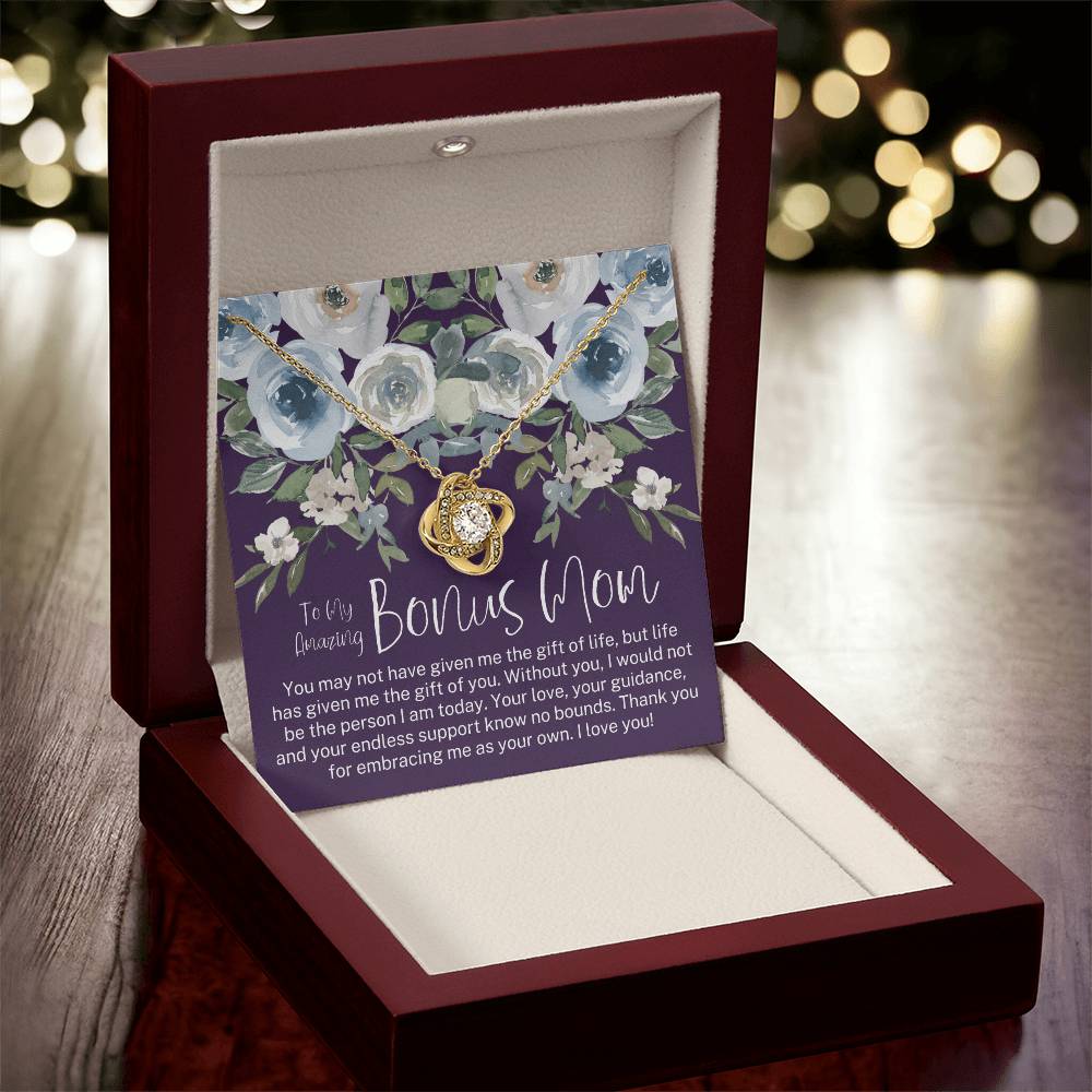 Bonus Mom Necklace Mothers Day Gift Daughterson To Mom Gift Bonus Mom Step Mom Gift Present For Stepmom On Mothers Day Stepmom Gift Love Knot Necklace