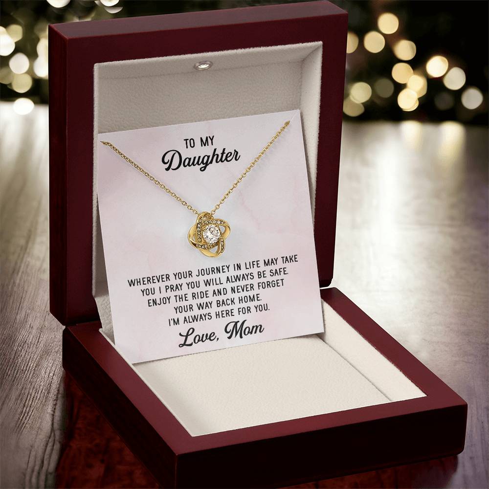 To My Daughter Necklace Gift From Mom Mothers Day Gift For Daughter From Mother Sentimental Jewelry Gifts For Daughter Love Knot Necklace