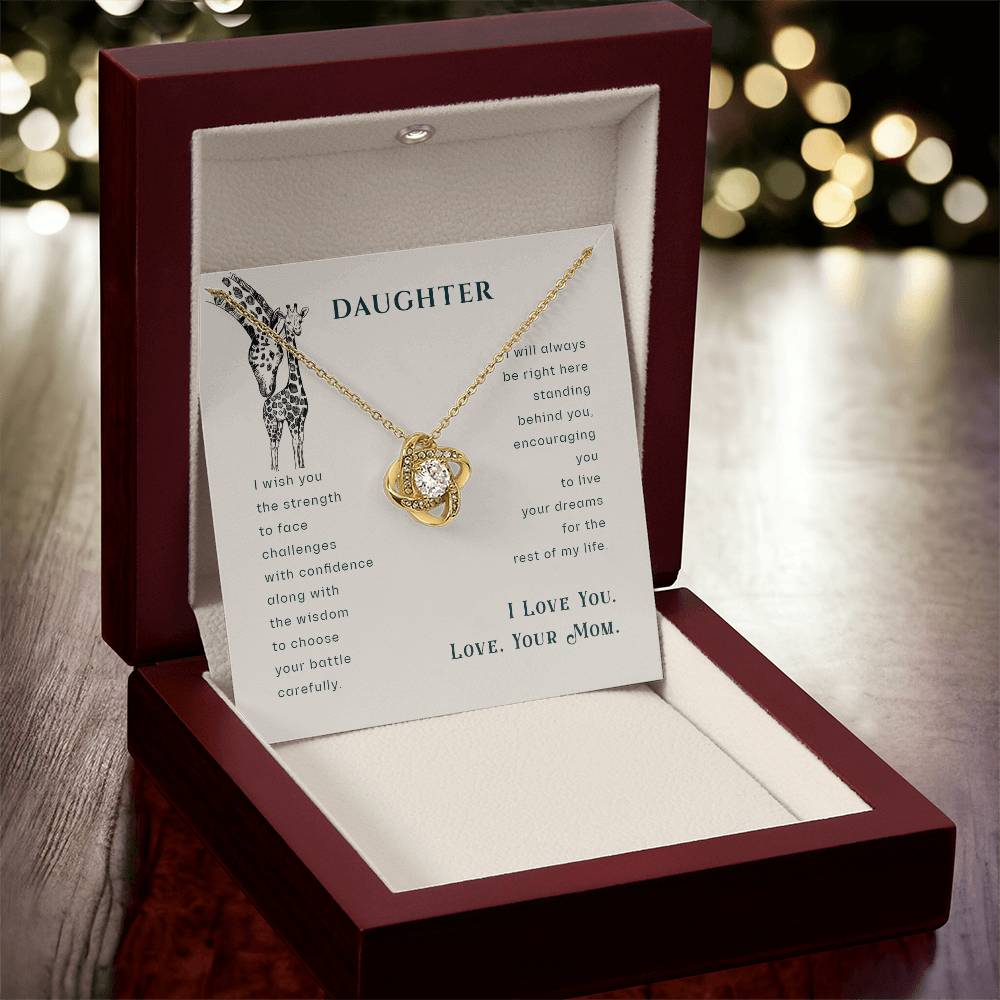 Mother Daughter Giraffe Necklace Gift For Daughter- Giraffe Necklace Gift From Mom Birthday Gift For Daughter Graduation Gift Always Have You Love Knot Necklace