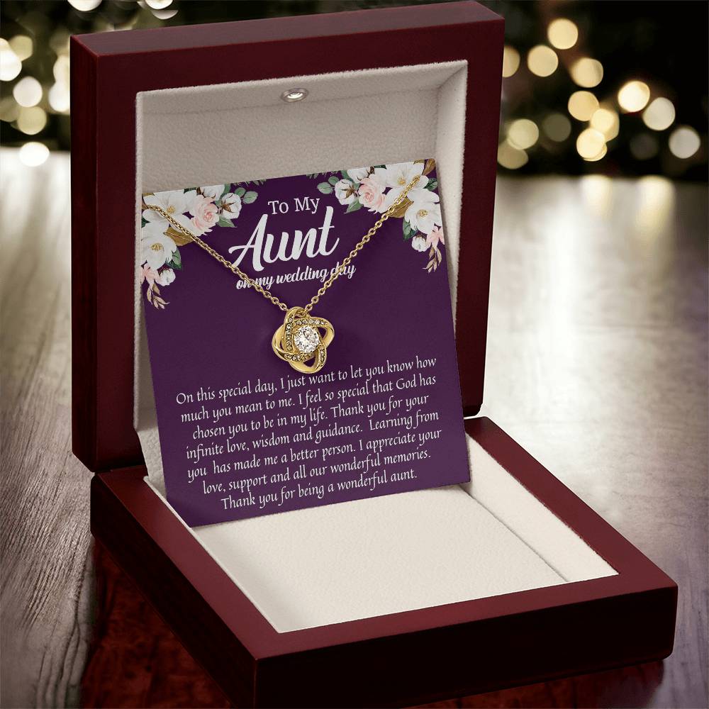To My Aunt On My Wedding Day Wedding Gift For Aunt From Bride Niece To Aunt Sentimental Gift Love Knot Necklace