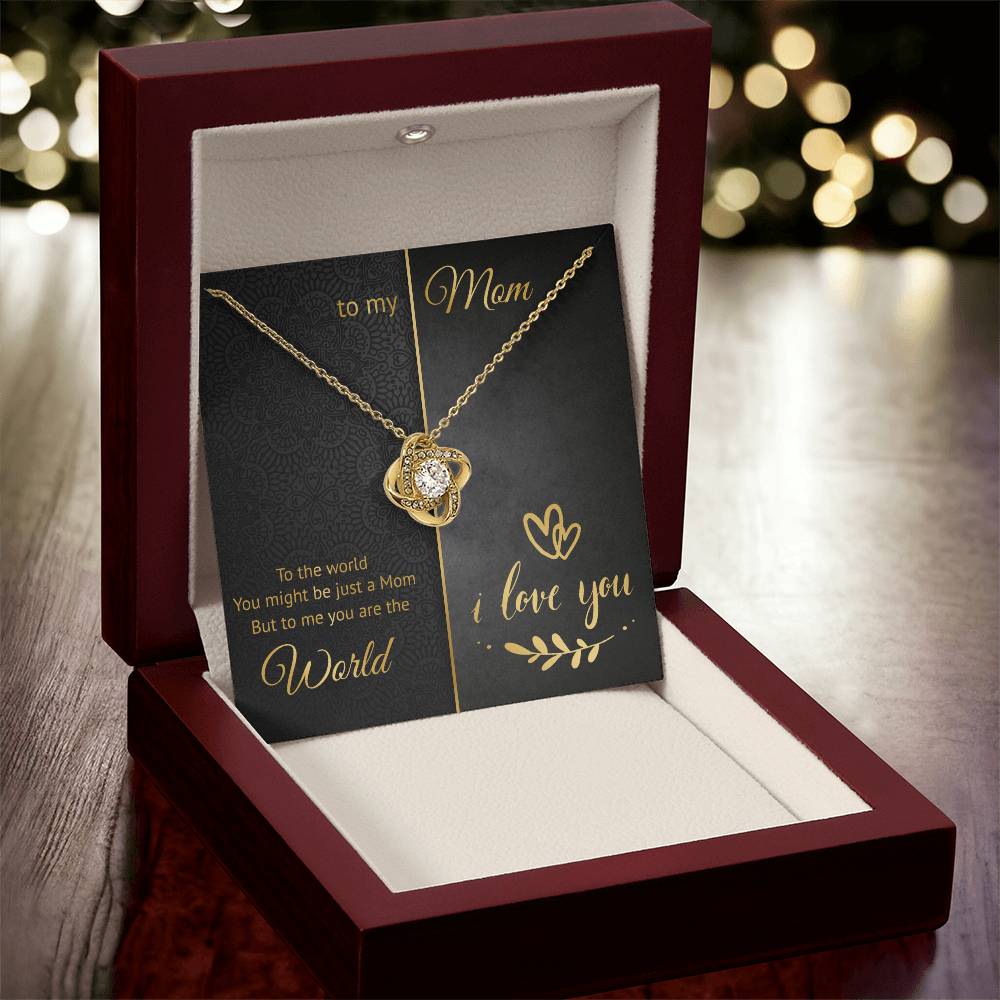 To My Mom - World - Loveknot Necklace Love Knot Necklace