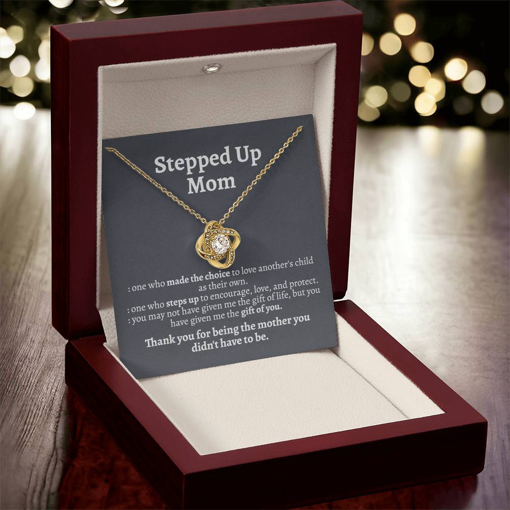 Meaningful Stepmom Gift Thank You Stepmom Bonus Mom Necklace Unbiological Mom Gift Love Knot Necklace