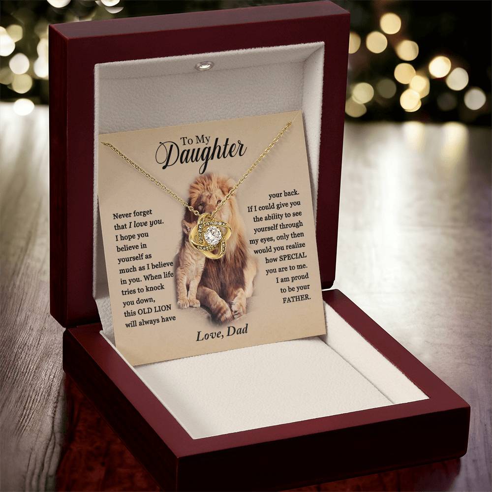 To My Daughter - Proud Of You - Necklace 1 Love Knot Necklace