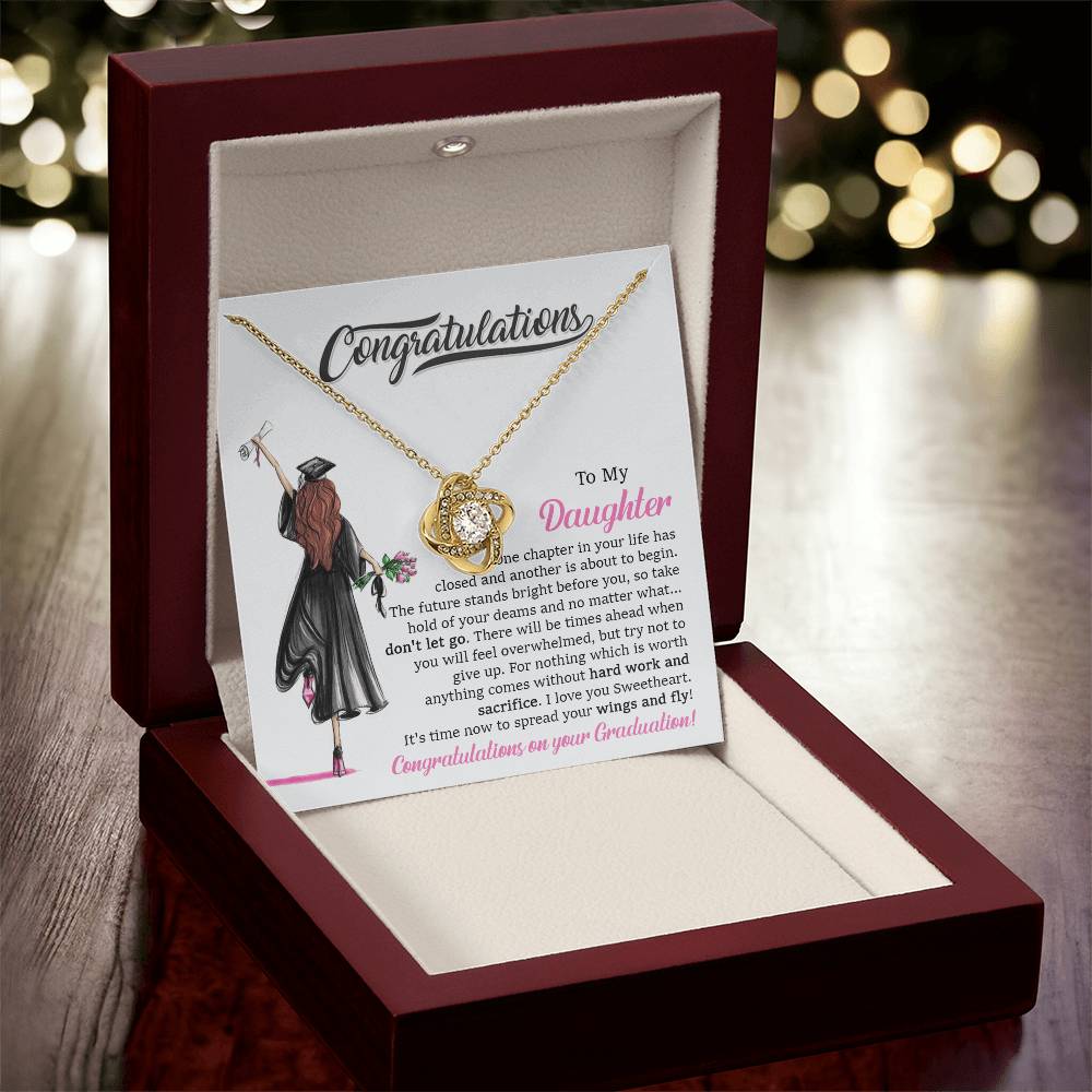 To My Daughter Graduation Necklace Graduation Gift For Daughter High School College Graduation Gift Love Knot Necklace