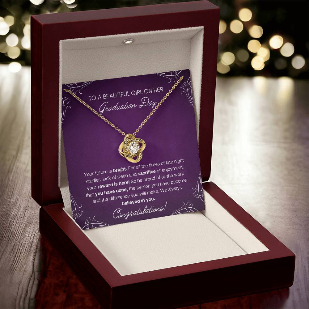 Graduation Gift - Bright Future Love Knot Necklace