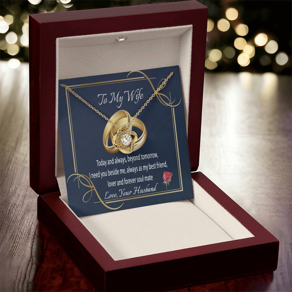 To My Wife Gift Necklace Message Card Necklace For Wife Gift Necklace To Wife From Husband Wife Anniversary Gift Wife Birthday Gift Ne Love Knot Necklace